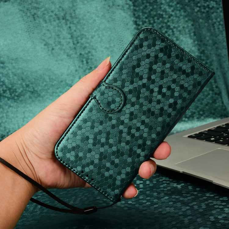 For Infinix Hot 40 / Hot 40 Pro 4G 2024 Honeycomb Dot Texture Leather Phone Case(Green) - Infinix Cases by buy2fix | Online Shopping UK | buy2fix