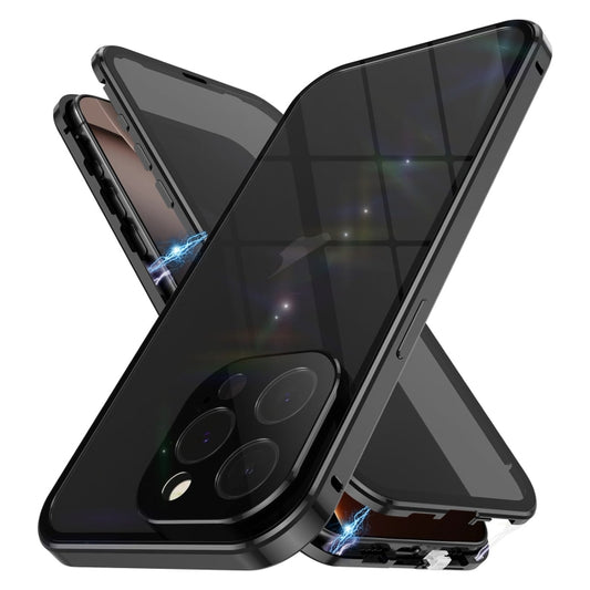 For iPhone 16 Pro Anti-peeping Magnetic Double-sided Tempered Glass Phone Case(Black) - iPhone 16 Pro Cases by buy2fix | Online Shopping UK | buy2fix