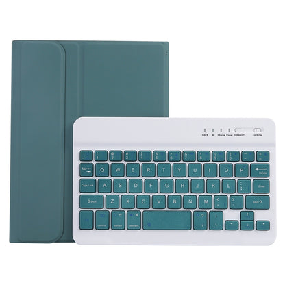 For Samsung Galaxy Tab A9 X110/X115 A221B Candy Color TPU Bluetooth Keyboard Leather Tablet Case with Pen Holder(Dark Green) - Samsung Keyboard by buy2fix | Online Shopping UK | buy2fix