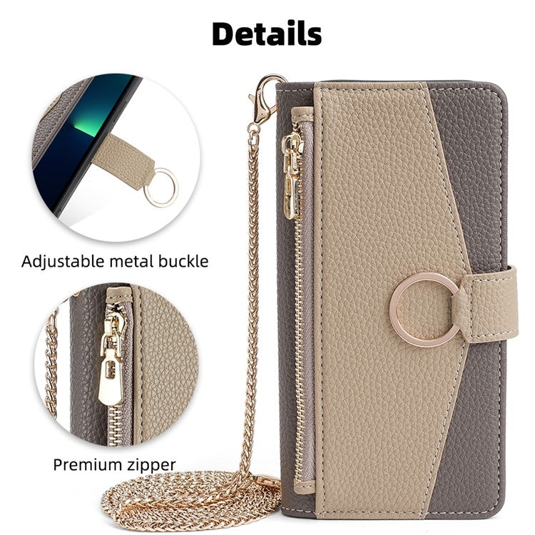 For Xiaomi Redmi Note 13 4G Crossbody Litchi Texture Leather Phone Case(Grey) - Note 13 Cases by buy2fix | Online Shopping UK | buy2fix