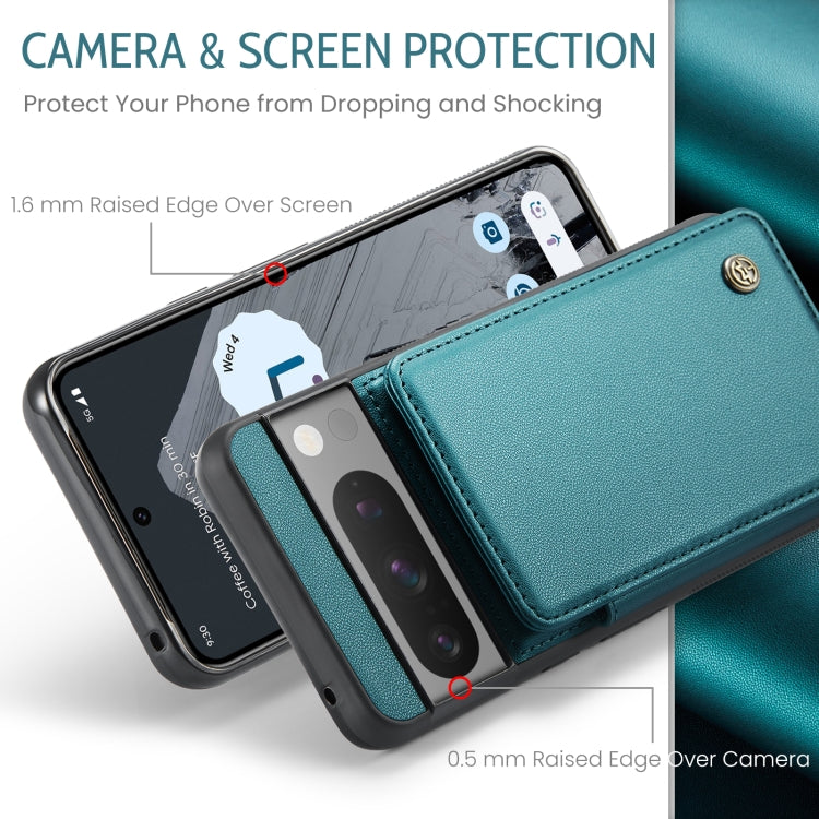 For Google Pixel 8 Pro CaseMe C22 Card Slots Holder RFID Anti-theft Phone Case(Blue Green) - Google Cases by CaseMe | Online Shopping UK | buy2fix