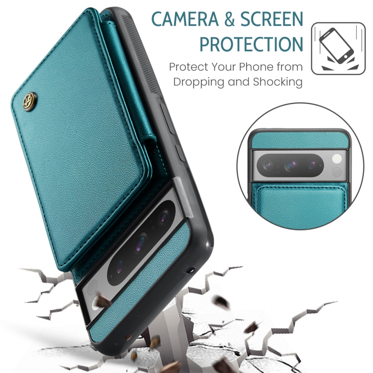 For Google Pixel 8 Pro CaseMe C22 Card Slots Holder RFID Anti-theft Phone Case(Blue Green) - Google Cases by CaseMe | Online Shopping UK | buy2fix