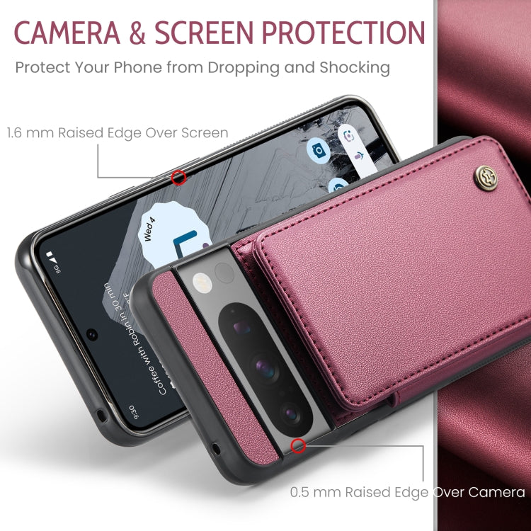 For Google Pixel 8 Pro CaseMe C22 Card Slots Holder RFID Anti-theft Phone Case(Wine Red) - Google Cases by CaseMe | Online Shopping UK | buy2fix