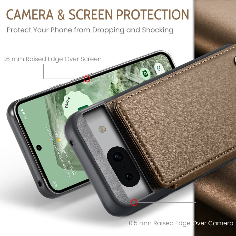 For Google Pixel 8a CaseMe C22 Card Slots Holder RFID Anti-theft Phone Case(Brown) - Google Cases by CaseMe | Online Shopping UK | buy2fix