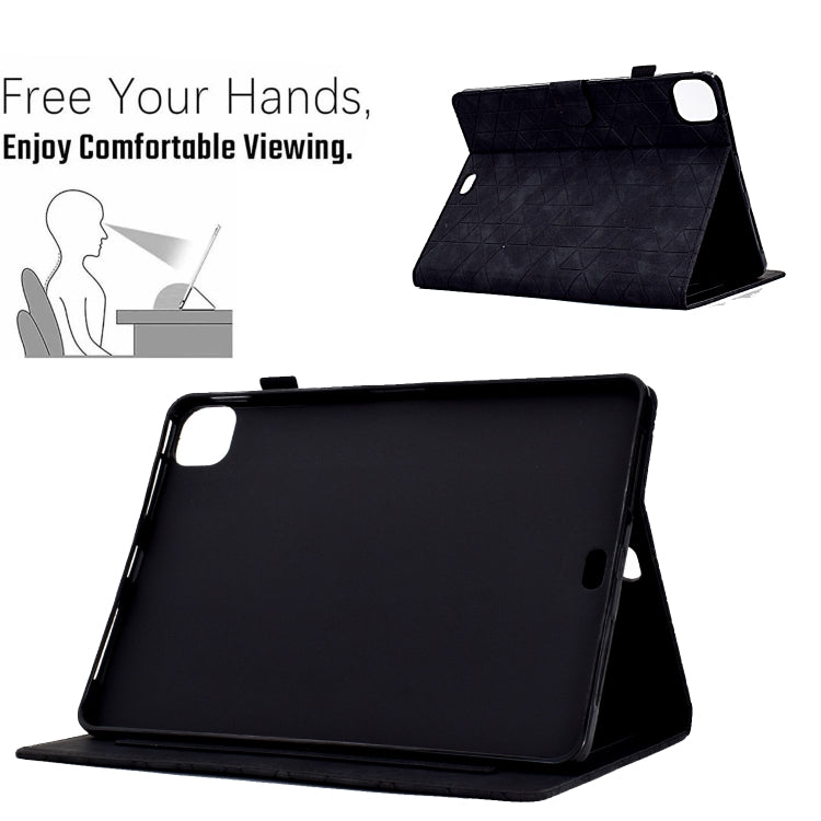 For iPad Pro 11 2024 Rhombus TPU Smart Leather Tablet Case(Black) - iPad Pro 11 2024 Cases by buy2fix | Online Shopping UK | buy2fix