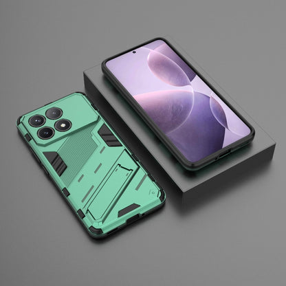 For Xiaomi Redmi K70 5G Punk Armor 2 in 1 PC + TPU Phone Case with Holder(Green) - K70 Cases by buy2fix | Online Shopping UK | buy2fix