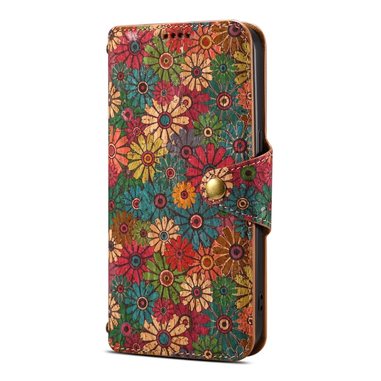 For Samsung Galaxy S24+ 5G Denior Flower Language Series Cork Fabric Oil Edge Leather Phone Case(Spring) - Galaxy S24+ 5G Cases by Denior | Online Shopping UK | buy2fix