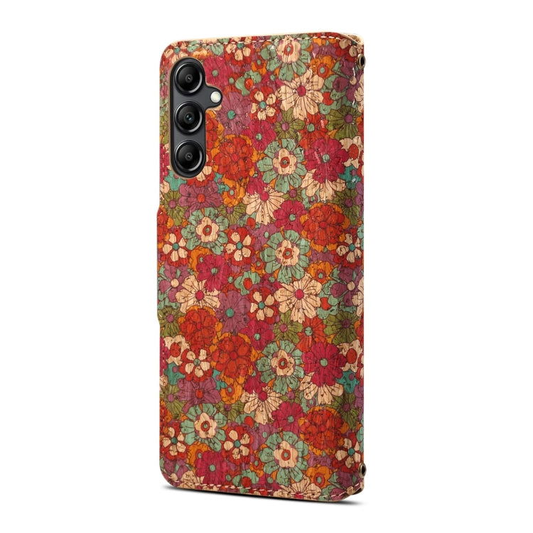 For Samsung Galaxy S24+ 5G Denior Flower Language Series Cork Fabric Oil Edge Leather Phone Case(Summer) - Galaxy S24+ 5G Cases by Denior | Online Shopping UK | buy2fix