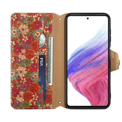 For Samsung Galaxy S24+ 5G Denior Flower Language Series Cork Fabric Oil Edge Leather Phone Case(Summer) - Galaxy S24+ 5G Cases by Denior | Online Shopping UK | buy2fix