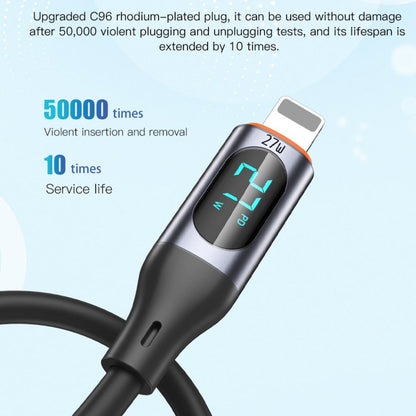 TOTU CB-7-T 30W USB to USB-C / Type-C Digital Display Fast Charging Silicone Cable, Length: 1m(Orange) - USB-C & Type-C Cable by TOTUDESIGN | Online Shopping UK | buy2fix