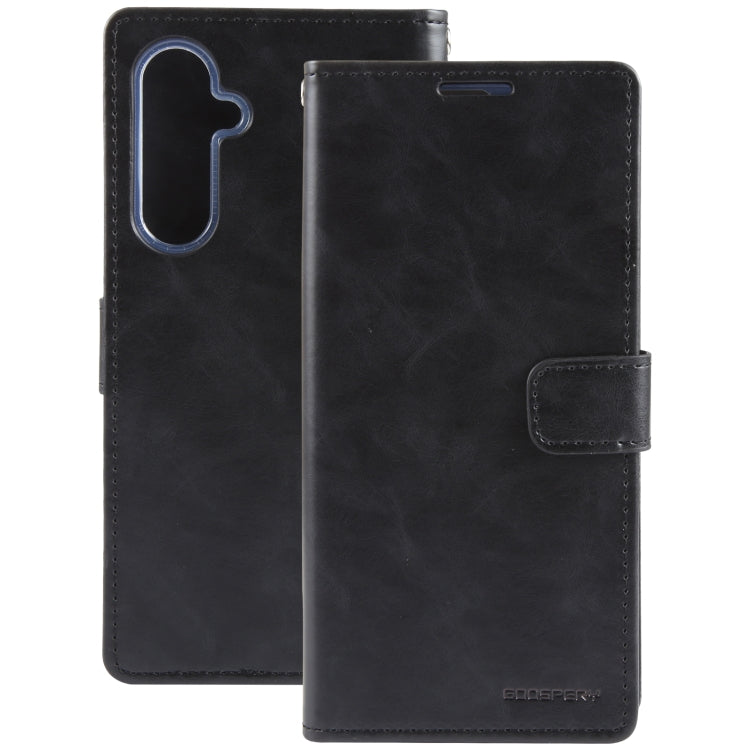 For Samsung Galaxy S23 FE 5G GOOSPERY BLUE MOON Crazy Horse Texture Leather Phone Case(Black) - Galaxy S23 FE 5G Cases by GOOSPERY | Online Shopping UK | buy2fix