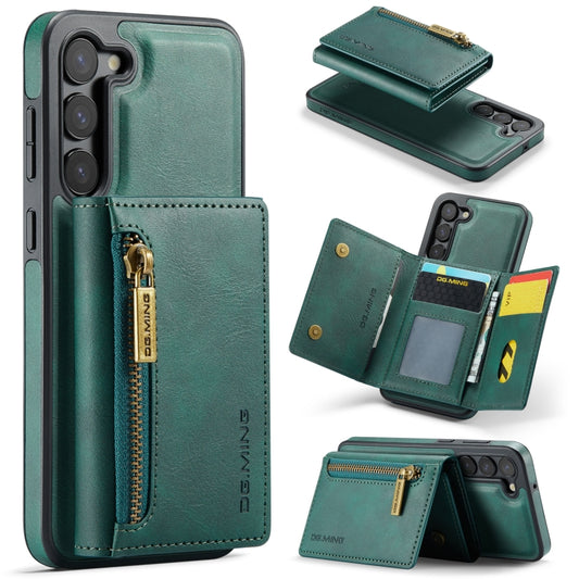 For Samsung Galaxy S23 DG.MING M5 Series Zip RFID Multi Card Detachable Leather Phone Case(Green) - Galaxy S23 5G Cases by DG.MING | Online Shopping UK | buy2fix