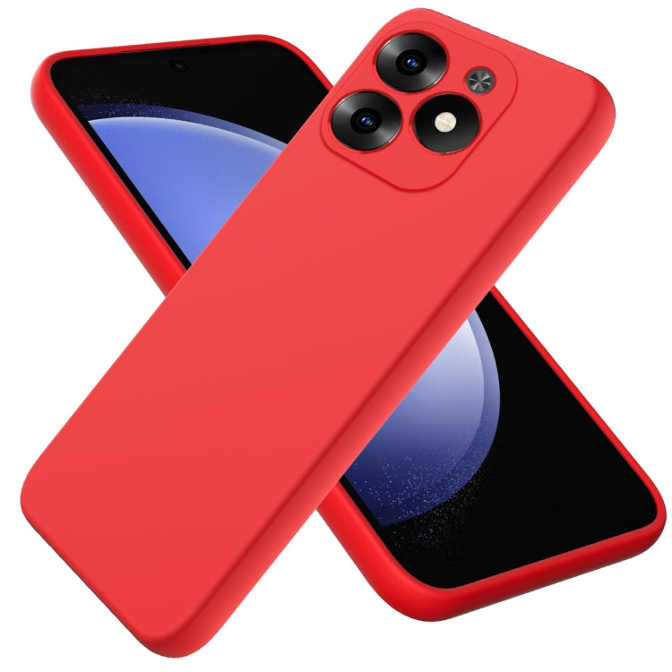 For Infinix Hot 40i Solid Color Liquid Silicone Dropproof Full Coverage Protective Case(Red) - Infinix Cases by buy2fix | Online Shopping UK | buy2fix