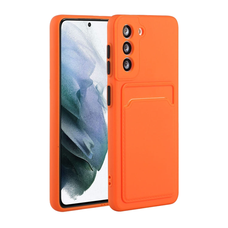 For Samsung Galaxy S24 5G / S25 5G Card Slot Design Shockproof TPU Phone Case(Orange) - Galaxy S24 5G Cases by buy2fix | Online Shopping UK | buy2fix