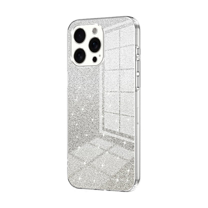 For iPhone 16 Pro Max Gradient Glitter Powder Electroplated Phone Case(Transparent) - iPhone 16 Pro Max Cases by buy2fix | Online Shopping UK | buy2fix