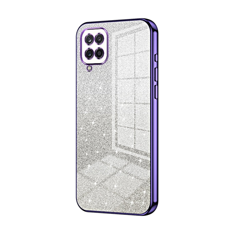 For Samsung Galaxy A12 4G / 5G Gradient Glitter Powder Electroplated Phone Case(Purple) - Galaxy Phone Cases by buy2fix | Online Shopping UK | buy2fix