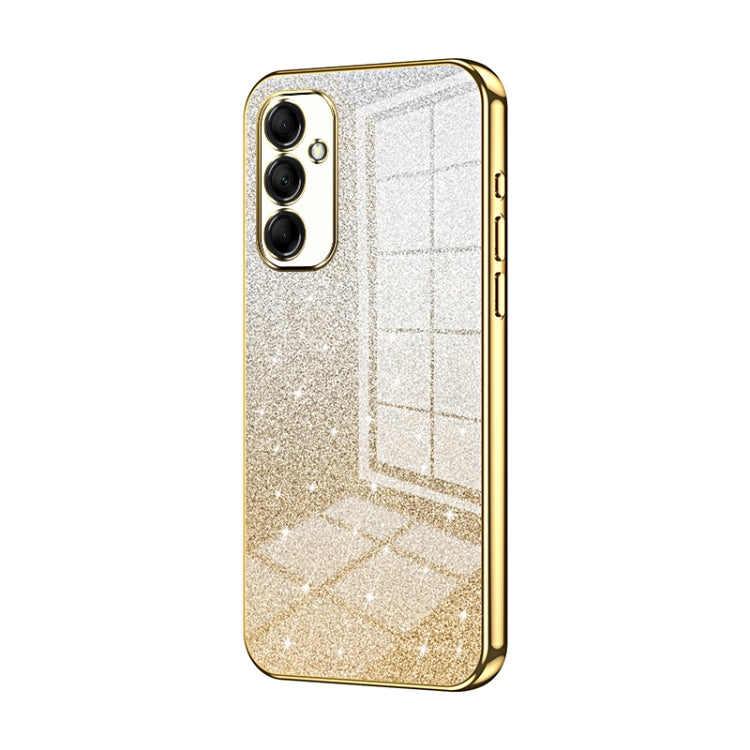 For Samsung Galaxy M14 Gradient Glitter Powder Electroplated Phone Case(Gold) - Galaxy Phone Cases by buy2fix | Online Shopping UK | buy2fix