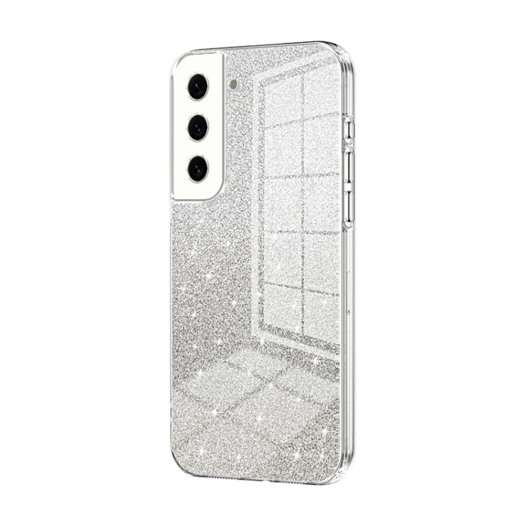 For Samsung Galaxy S22 5G Gradient Glitter Powder Electroplated Phone Case(Transparent) - Galaxy S22 5G Cases by buy2fix | Online Shopping UK | buy2fix