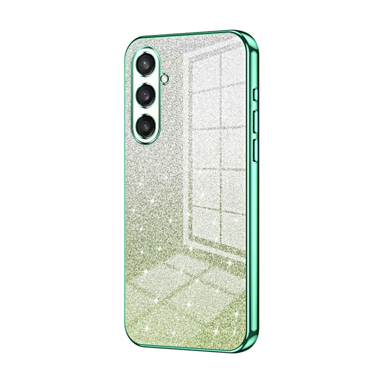 For Samsung Galaxy S23 FE 5G Gradient Glitter Powder Electroplated Phone Case(Green) - Galaxy S23 FE 5G Cases by buy2fix | Online Shopping UK | buy2fix