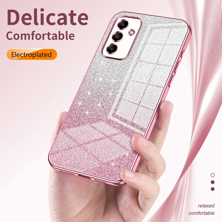 For Samsung Galaxy S21 5G Gradient Glitter Powder Electroplated Phone Case(Transparent) - Galaxy S21 5G Cases by buy2fix | Online Shopping UK | buy2fix