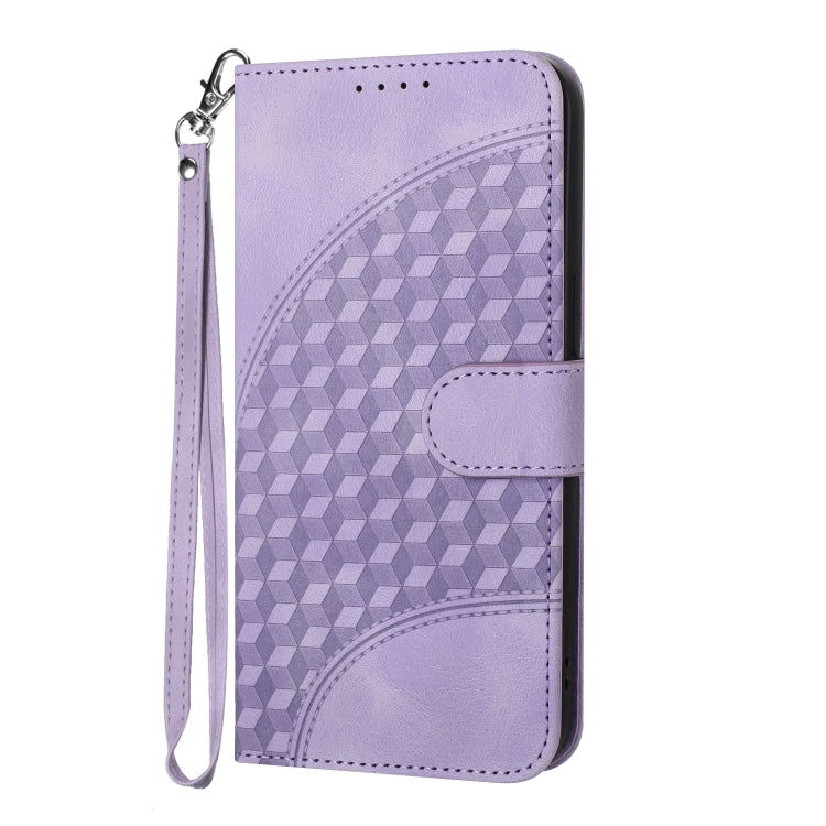 For OnePlus 12 YX0060 Elephant Head Embossed Phone Leather Case with Lanyard(Light Purple) - OnePlus Cases by buy2fix | Online Shopping UK | buy2fix