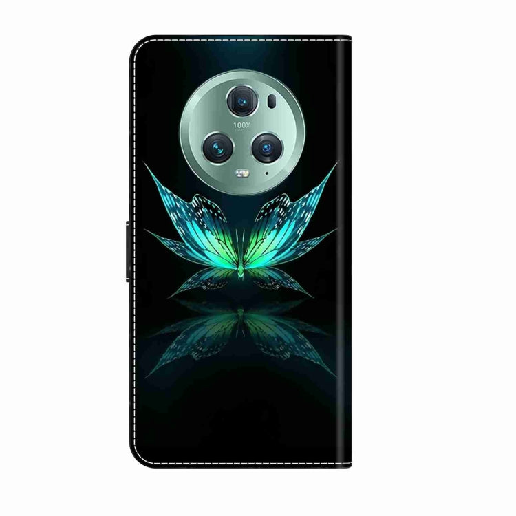 For Honor Magic5 Pro Crystal 3D Shockproof Protective Leather Phone Case(Reflection Dutterfly) - Honor Cases by buy2fix | Online Shopping UK | buy2fix