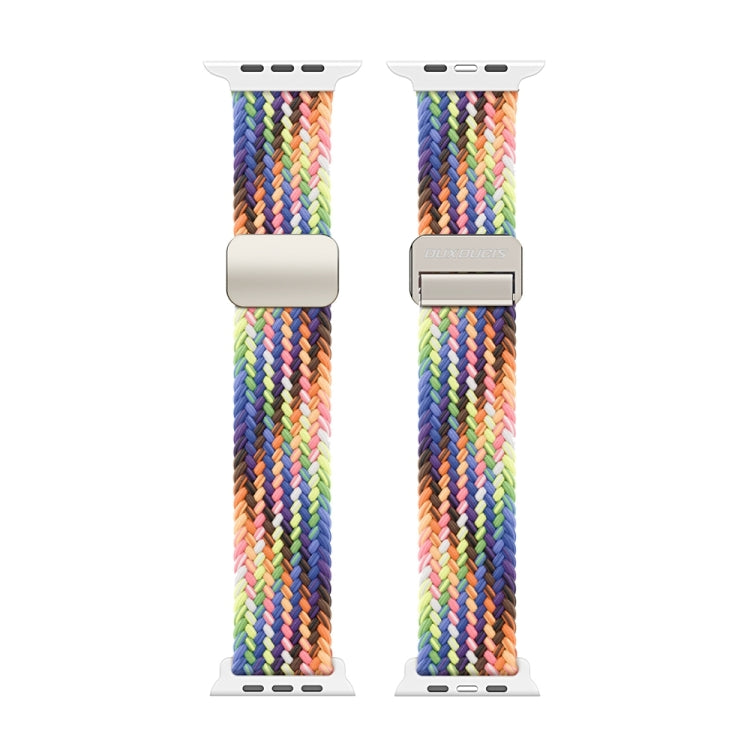 For Apple Watch Series 7 45mm DUX DUCIS Mixture Pro Series Magnetic Buckle Nylon Braid Watch Band(New Rainbow) - Watch Bands by DUX DUCIS | Online Shopping UK | buy2fix