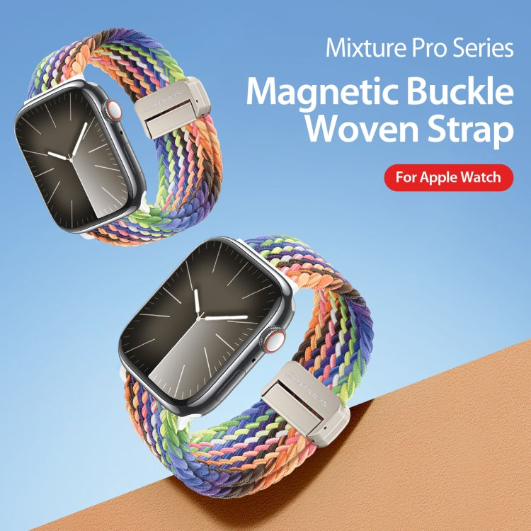 For Apple Watch Series 2 42mm DUX DUCIS Mixture Pro Series Magnetic Buckle Nylon Braid Watch Band(New Rainbow) - Watch Bands by DUX DUCIS | Online Shopping UK | buy2fix