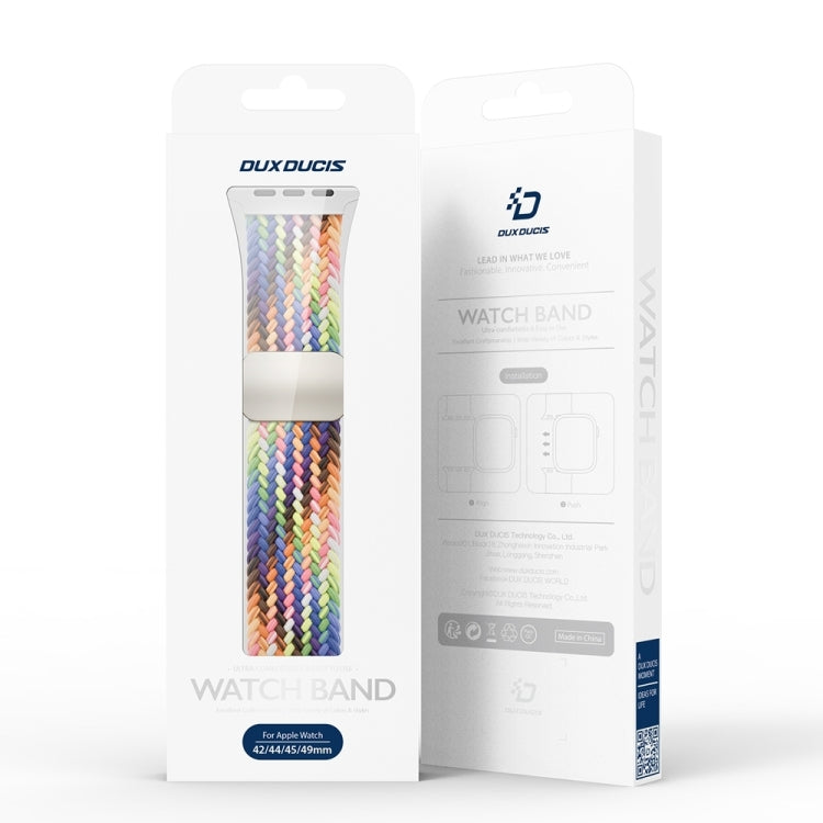 For Apple Watch Series 10 42mm DUX DUCIS Mixture Pro Series Magnetic Buckle Nylon Braid Watch Band(New Rainbow) - Watch Bands by DUX DUCIS | Online Shopping UK | buy2fix