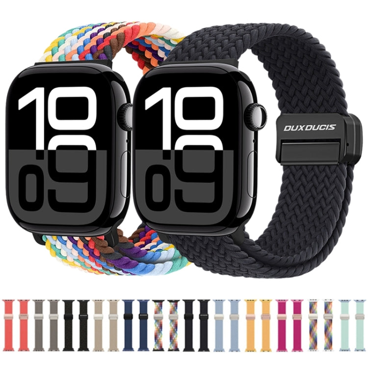 For Apple Watch Series 10 46mm DUX DUCIS Mixture Pro Series Magnetic Buckle Nylon Braid Watch Band(Raspberry Color) - Watch Bands by DUX DUCIS | Online Shopping UK | buy2fix