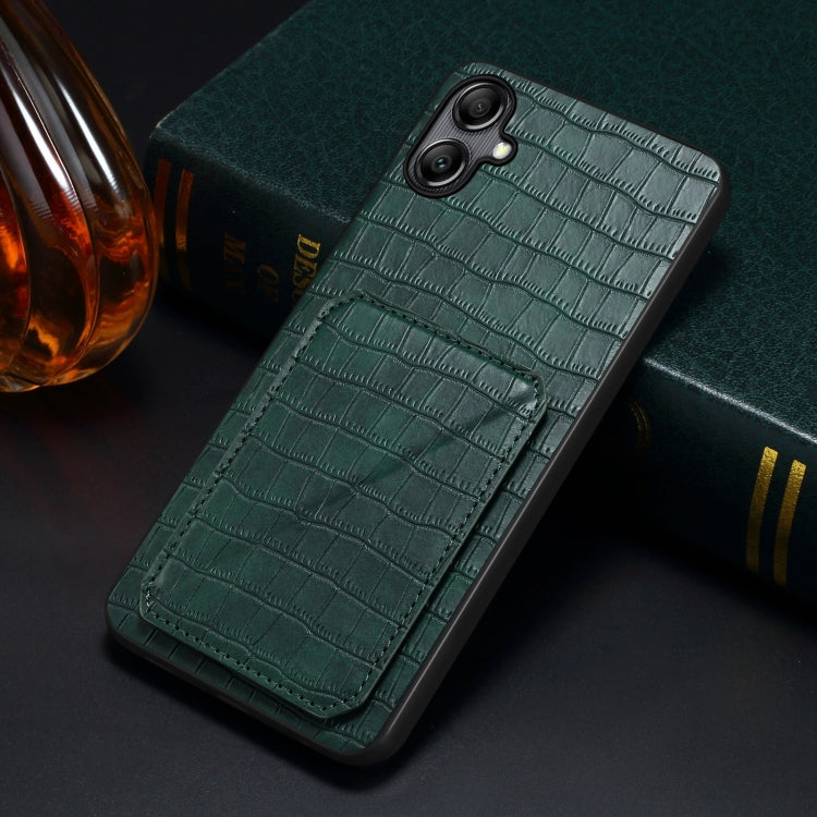 For Samsung Galaxy S23+ 5G Denior Imitation Crocodile Leather Back Phone Case with Holder(Green) - Galaxy S23+ 5G Cases by Denior | Online Shopping UK | buy2fix