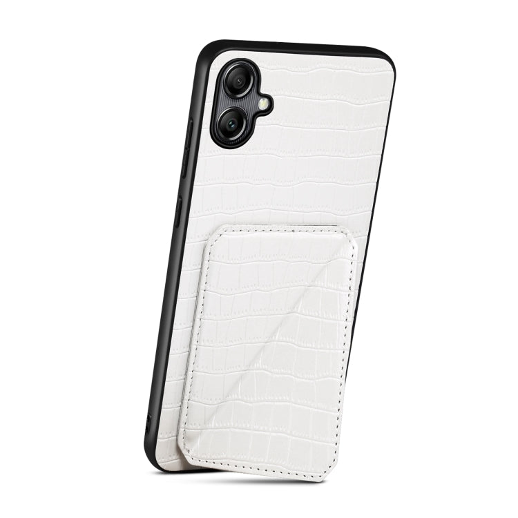 For Samsung Galaxy S23 Ultra 5G Denior Imitation Crocodile Leather Back Phone Case with Holder(White) - Galaxy S23 Ultra 5G Cases by Denior | Online Shopping UK | buy2fix