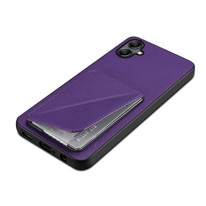 For Samsung Galaxy A05Gs Denior Imitation Calf Leather Back Phone Case with Holder(Purple) - Galaxy Phone Cases by Denior | Online Shopping UK | buy2fix