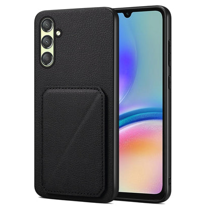 For Samsung Galaxy A05Gs Denior Imitation Calf Leather Back Phone Case with Holder(Black) - Galaxy Phone Cases by Denior | Online Shopping UK | buy2fix