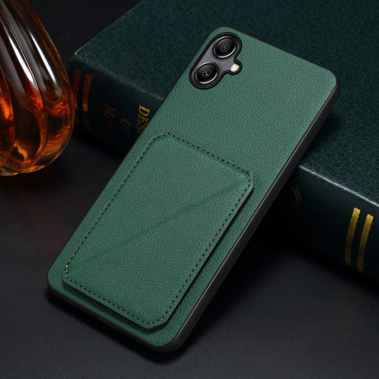 For Samsung Galaxy A20s Denior Imitation Calf Leather Back Phone Case with Holder(Green) - Galaxy Phone Cases by Denior | Online Shopping UK | buy2fix