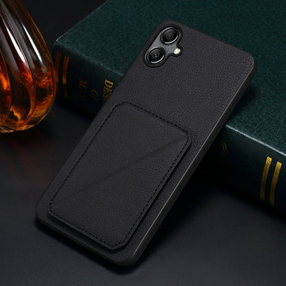 For Samsung Galaxy A51 5G Denior Imitation Calf Leather Back Phone Case with Holder(Black) - Galaxy Phone Cases by Denior | Online Shopping UK | buy2fix