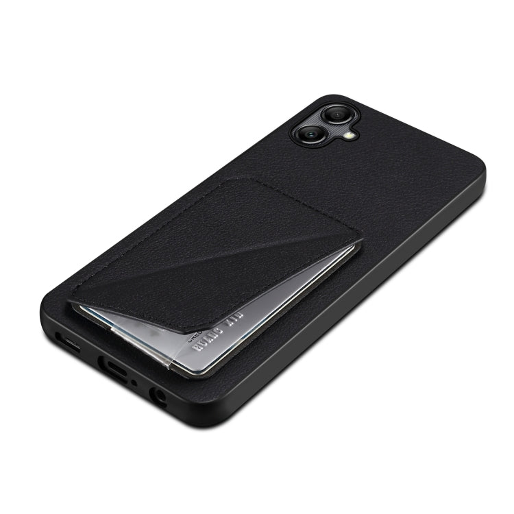 For Samsung Galaxy S23 Ultra 5G Denior Imitation Calf Leather Back Phone Case with Holder(Black) - Galaxy S23 Ultra 5G Cases by Denior | Online Shopping UK | buy2fix