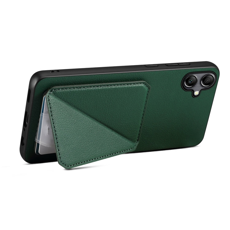 For Samsung Galaxy S24 5G Denior Imitation Calf Leather Back Phone Case with Holder(Green) - Galaxy S24 5G Cases by Denior | Online Shopping UK | buy2fix