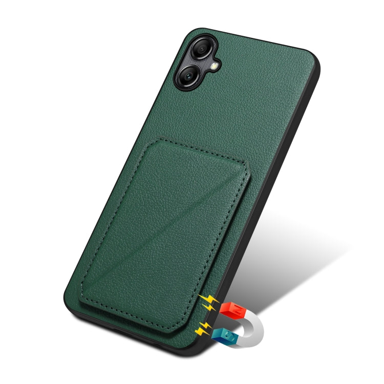 For Samsung Galaxy S24 5G Denior Imitation Calf Leather Back Phone Case with Holder(Green) - Galaxy S24 5G Cases by Denior | Online Shopping UK | buy2fix