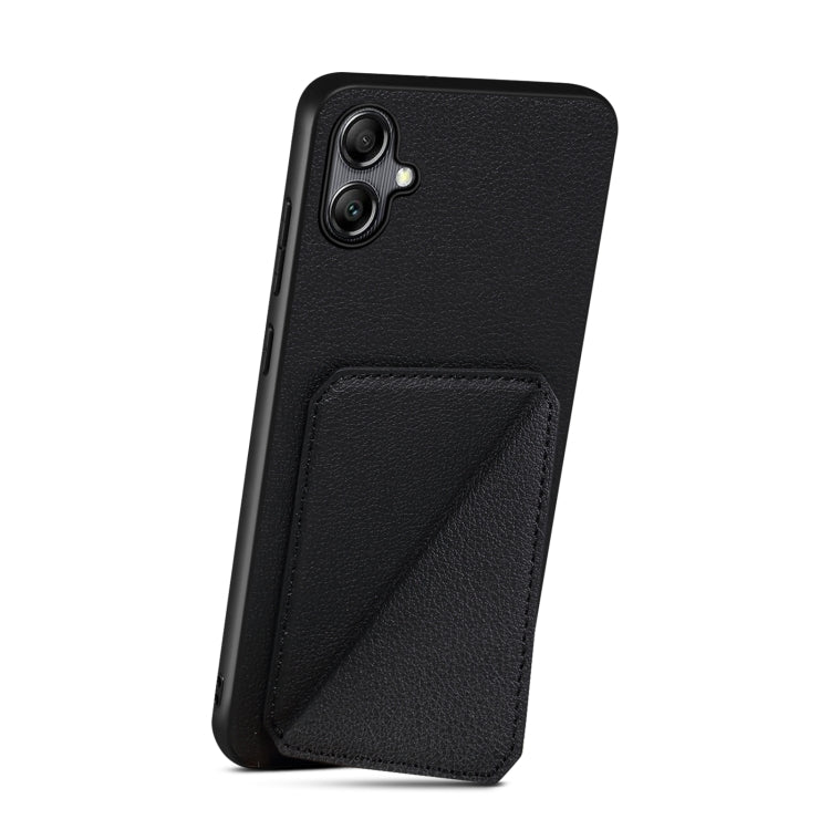 For Samsung Galaxy S24 5G Denior Imitation Calf Leather Back Phone Case with Holder(Black) - Galaxy S24 5G Cases by Denior | Online Shopping UK | buy2fix