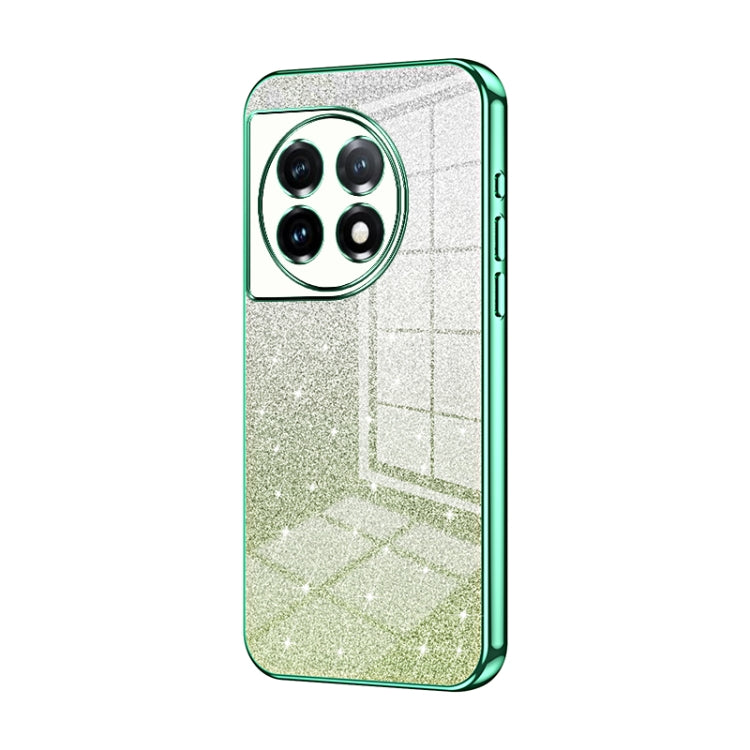 For OnePlus 11 Gradient Glitter Powder Electroplated Phone Case(Green) - OnePlus Cases by buy2fix | Online Shopping UK | buy2fix