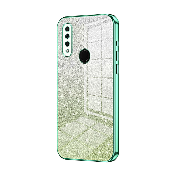 For OPPO A8 / A31 2020 Gradient Glitter Powder Electroplated Phone Case(Green) - OPPO Cases by buy2fix | Online Shopping UK | buy2fix