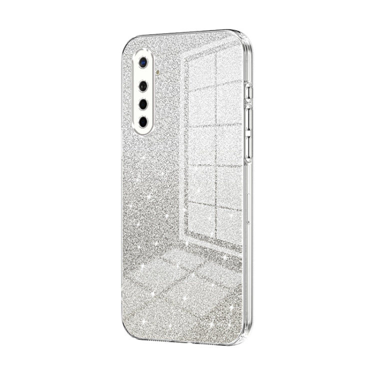 For OPPO K5 / Realme XT/XT 730G Gradient Glitter Powder Electroplated Phone Case(Transparent) - OPPO Cases by buy2fix | Online Shopping UK | buy2fix
