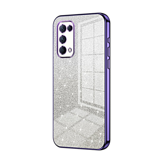 For OPPO Reno5 4G/5G / Reno5 K Gradient Glitter Powder Electroplated Phone Case(Purple) - OPPO Cases by buy2fix | Online Shopping UK | buy2fix
