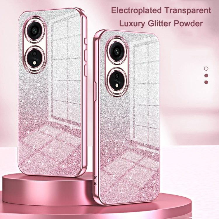 For OPPO Find X3 / Find X3 Pro Gradient Glitter Powder Electroplated Phone Case(Pink) - OPPO Cases by buy2fix | Online Shopping UK | buy2fix