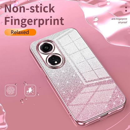 For OPPO A79 5G / A2 Gradient Glitter Powder Electroplated Phone Case(Transparent) - OPPO Cases by buy2fix | Online Shopping UK | buy2fix