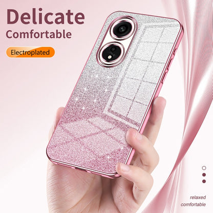 For OPPO Reno6 Indian / Malay Gradient Glitter Powder Electroplated Phone Case(Pink) - OPPO Cases by buy2fix | Online Shopping UK | buy2fix