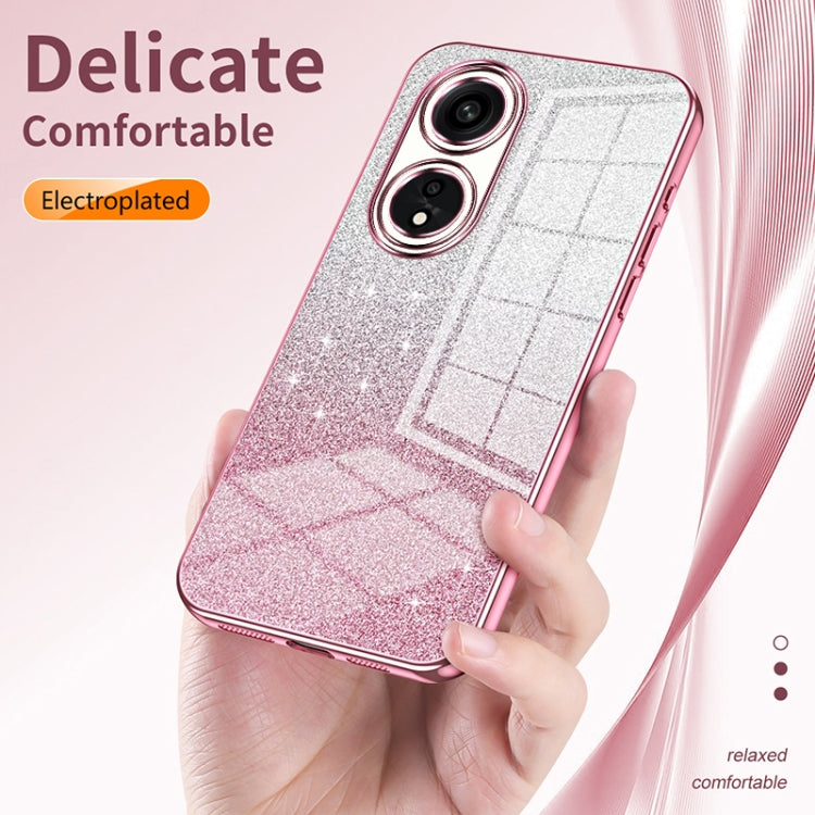 For OPPO Reno10 Pro+ Gradient Glitter Powder Electroplated Phone Case(Pink) - OPPO Cases by buy2fix | Online Shopping UK | buy2fix