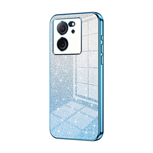 For Xiaomi Redmi K60 Ultra / Xiaomi 13T Gradient Glitter Powder Electroplated Phone Case(Blue) - Redmi K60 Ultra Cases by buy2fix | Online Shopping UK | buy2fix