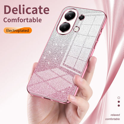 For Xiaomi Redmi Note 13 4G Gradient Glitter Powder Electroplated Phone Case(Silver) - Note 13 Cases by buy2fix | Online Shopping UK | buy2fix